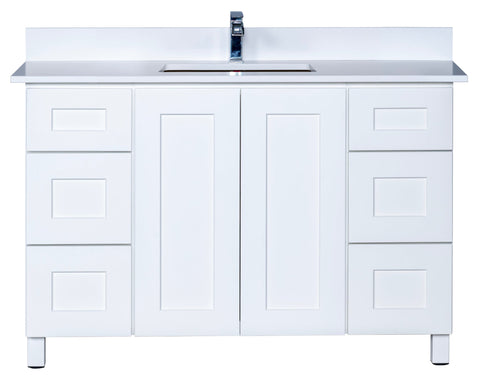 48 Inch White Vanity with Legs