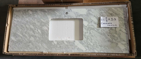 Clearance 59" Carrara Marble Single Sink Countertop