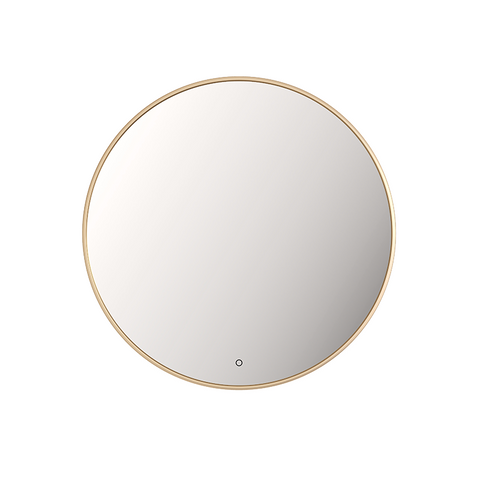 Rubi Miro Backlight Gold Framed Round LED Mirror