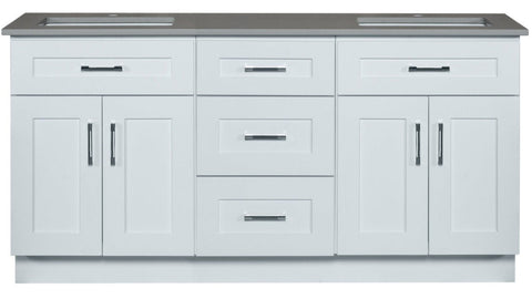 57", 60", 63", 66", 69", 72" Double Sink Bathroom Vanity in White