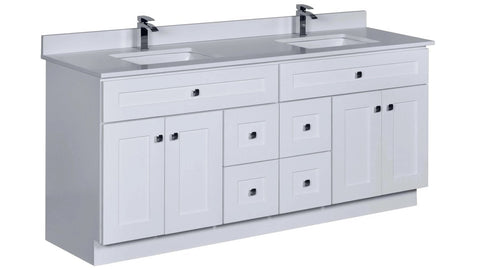 White Cabinet with Matching White Quartz Countertop