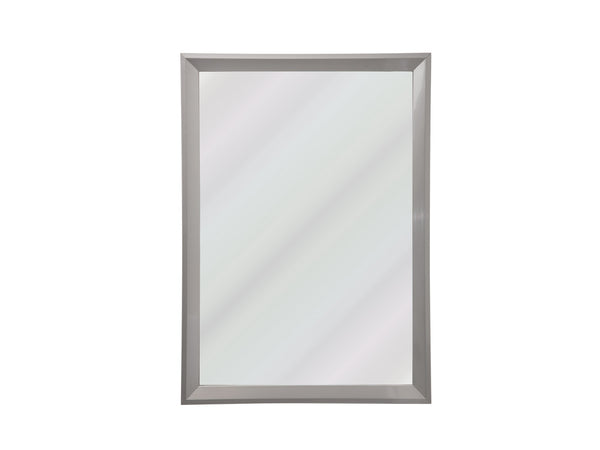 Brushed Nickel 43.5 in. x 34.5 in. Custom Non-Beveled Recycled Polystyrene  Framed Bathroom Vanity Wall Mirror