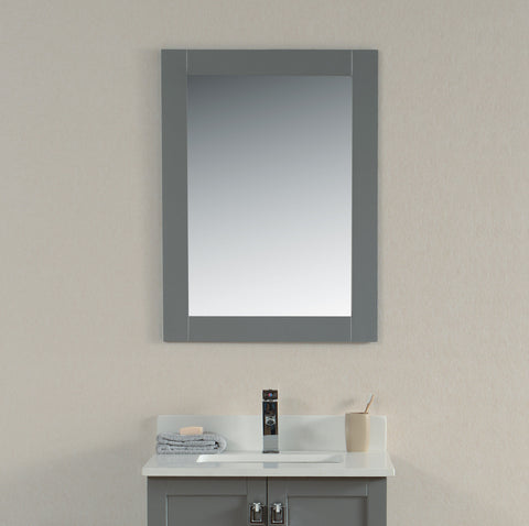 22" Grey Rock Bathroom Mirror