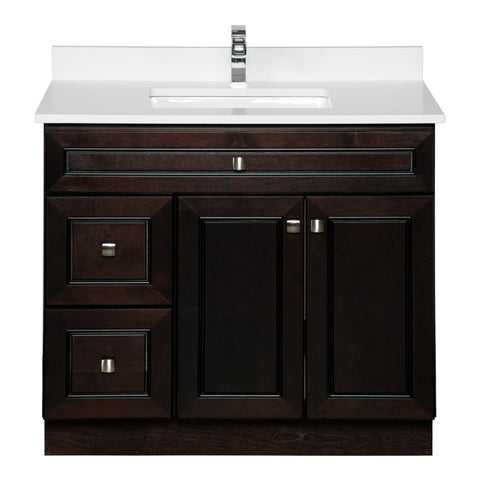 36 inch Espresso Bathroom Cabinet with Doors on the Right