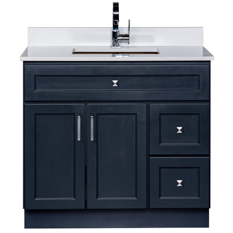 36" Charcoal Grey Bathroom Vanity Cabinet