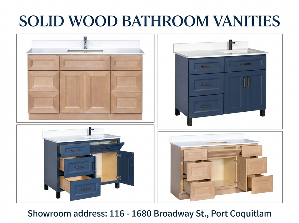Bathroom Vanity Showroom Near Me Langley | Solid Wood Bathroom Vanity Display