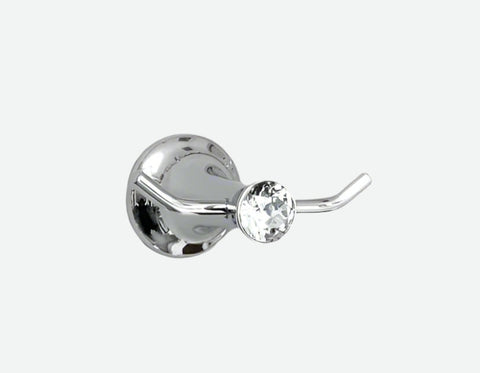 Robe Hook with Clear White Crystal Accent