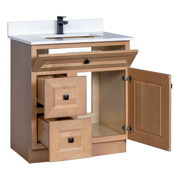 30 Inch Wide Vanity with Two Drawers