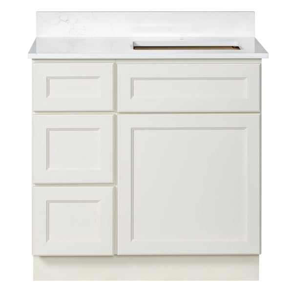 33 In Offset Bathroom Vanity with Drawers