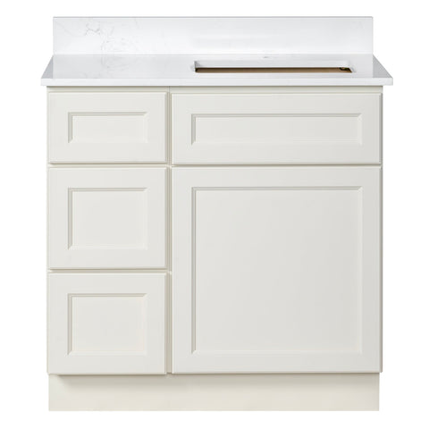 33 In Offset Bathroom Vanity with Drawers