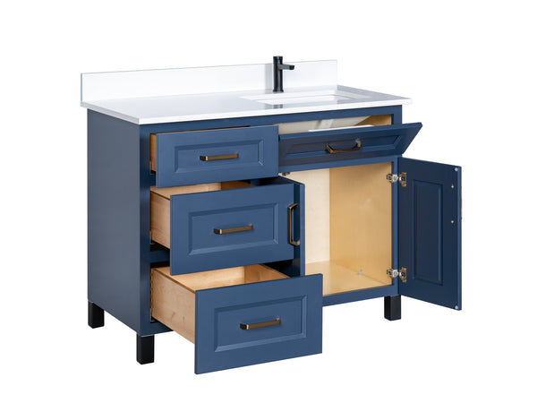 42 Inch Vanity with Single Offset Sink Bathroom Vanity