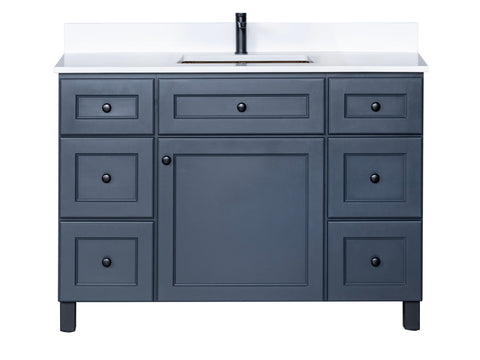 45" Bathroom Vanity in Charcoal Grey with Legs