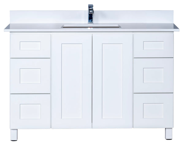 48 Inch White Vanity with Legs