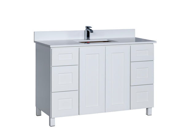 48 in Solid Wood Vanity with Legs and Quartz Countertop