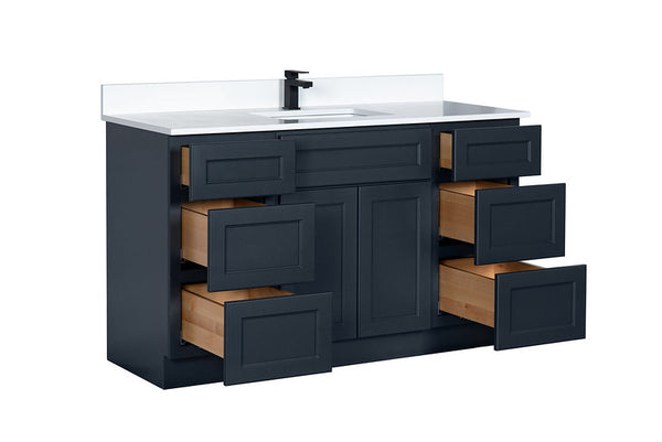 All Wood Vanity Cabinet with Ample Drawer Storage