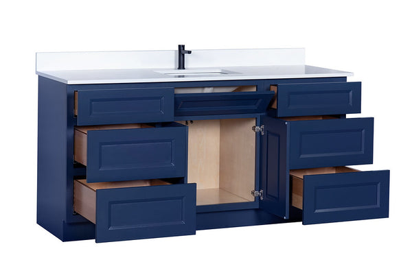 Bathroom Cabinets Blue with Soft Close Doors and Drawers