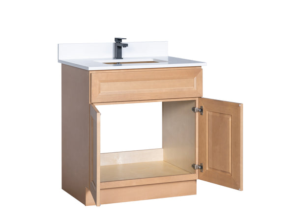 Small Natural Bathroom Cabinet for Powder or Small Bathroom with Open Back