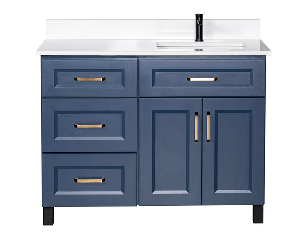 Solid Wood 42 Inch Blue Bathroom Vanity Canada
