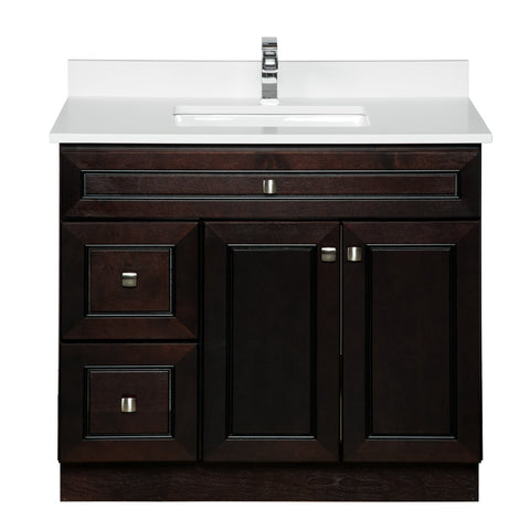 36 inch Espresso Bathroom Cabinet with Doors on the Right