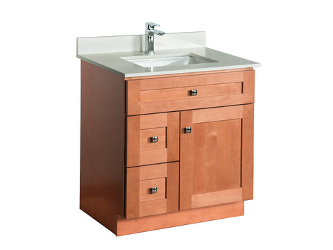 30-inch Bathroom Cabinet in Almond with Two Drawers