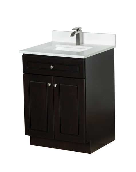 Espresso Vanity with Quartz Top