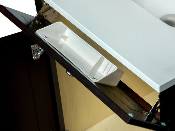 Espresso Bathroom Cabinet with Tip-out Tray