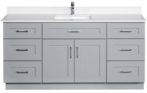 Size 66-inch Bathroom Cabinet in Grey
