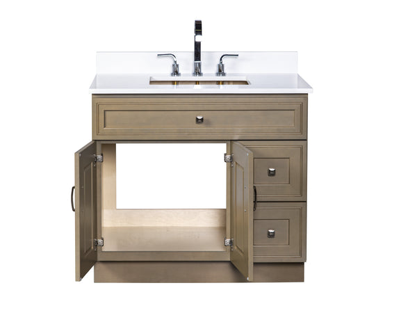 36 Inch Light Green Bathroom Vanity with Ample Under-Sink Storage