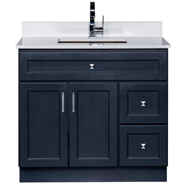 36" Charcoal Grey Bathroom Vanity Cabinet