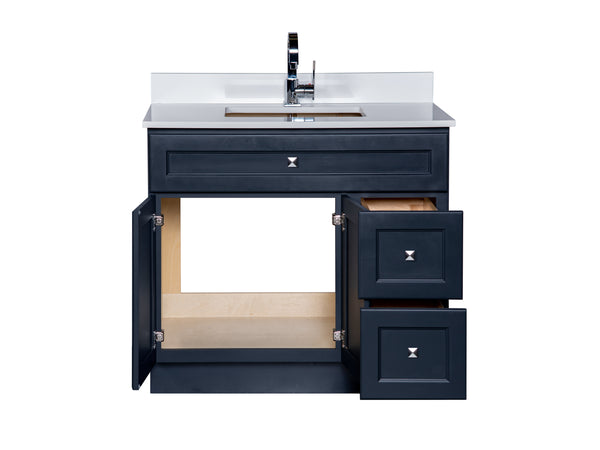 Small Bathroom Cabinet with Drawers in Charcoal Grey