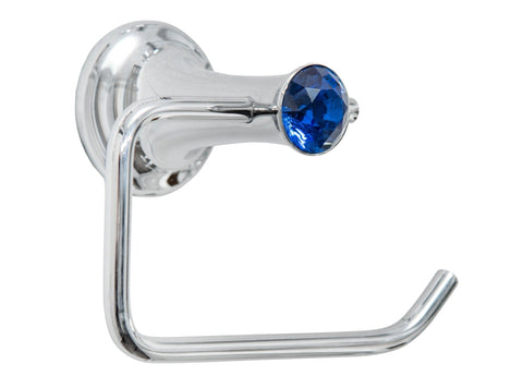 Toilet Paper Holder with Blue Crystal Accent