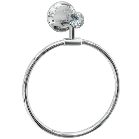 Towel Ring with Clear White Crystal Accent