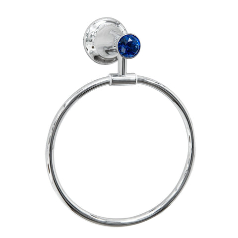 Towel Ring with Blue Crystal Accent